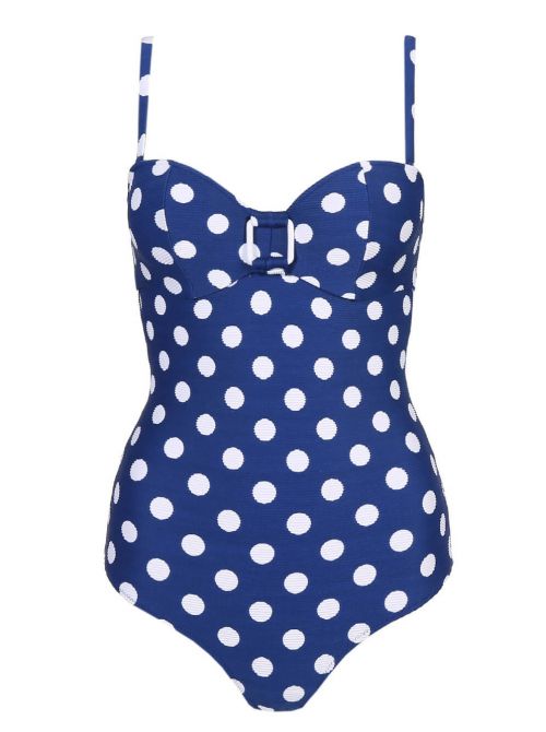 Rosalie one-piece swimsuit with removable straps, blue monaco