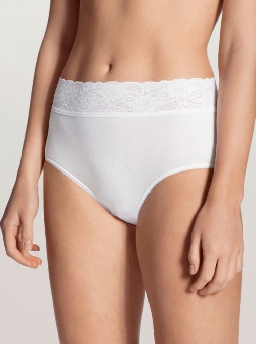23907 Lycraspitze Slip fianco alto, bianco
