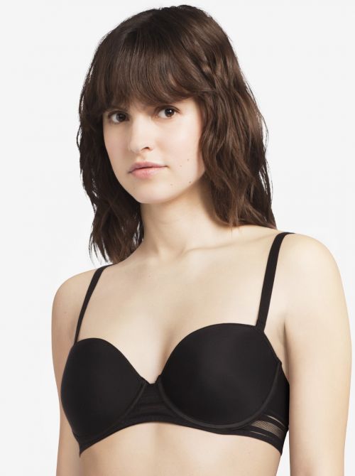 Rhythm  underwired strapless bra, black PASSIONATA