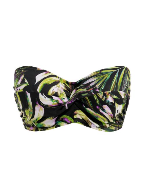 Palm Valley band for underwire bikini, tropical pattern