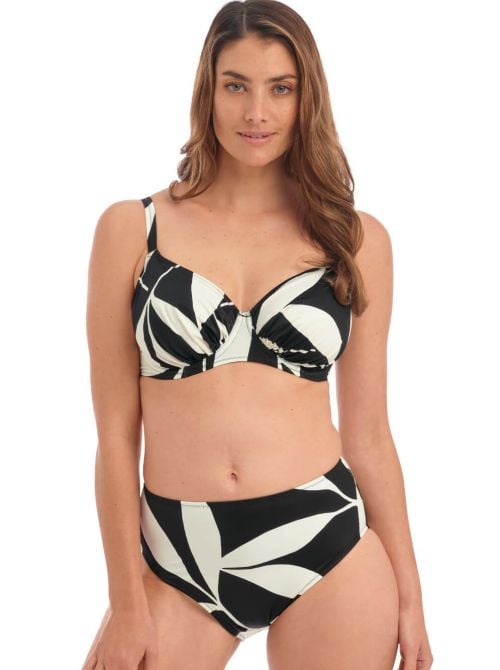 Ile De Re bikini bra with underwire, black and cream FANTASIE SWIM