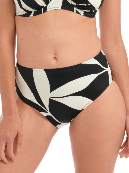 Ile De Re  High waist bikini bottoms, black and cream FANTASIE SWIM