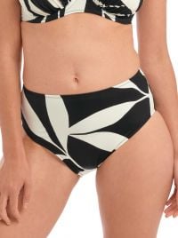 Ile De Re  Slip vita alta per Bikini, nero e crema