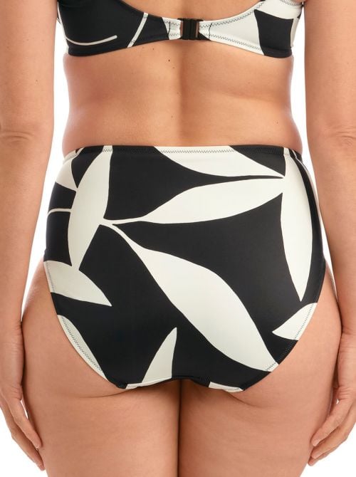 Ile De Re  Slip vita alta per Bikini, nero e crema