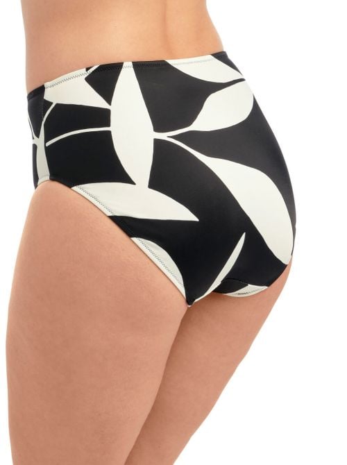 Ile De Re  Slip vita alta per Bikini, nero e crema